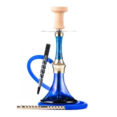 Hookah 7 Star Small 128 Blue Gold (Blue-Broken Sausage)